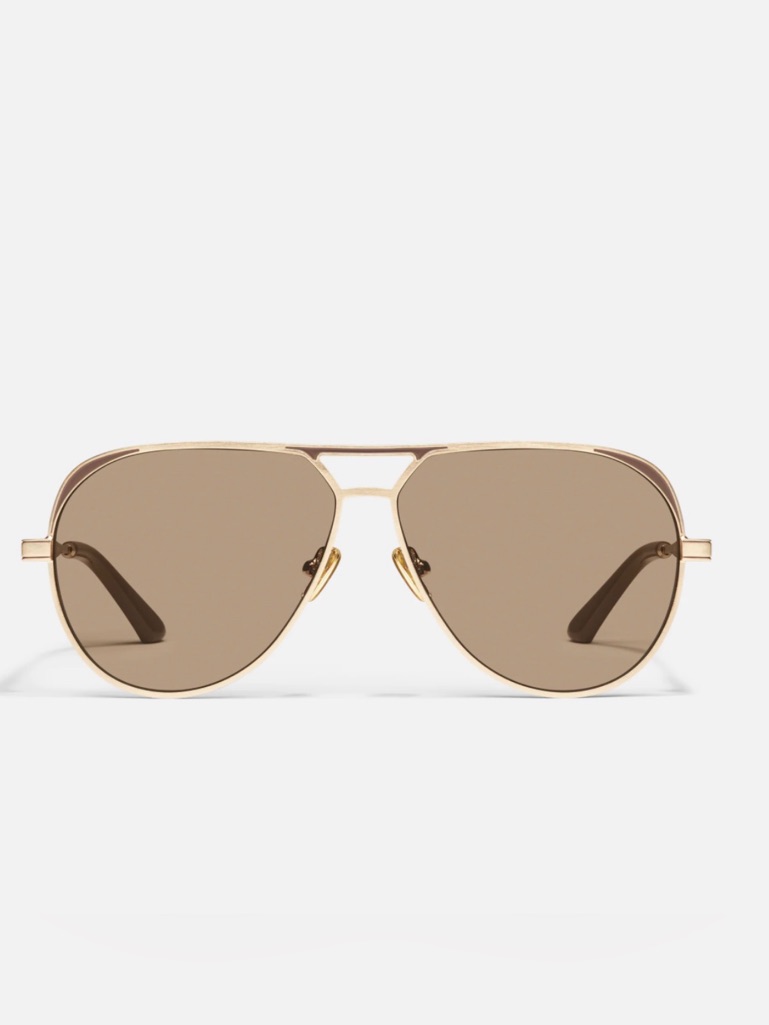 Open Tab Aviator Sunglasses Glddoe/Tan